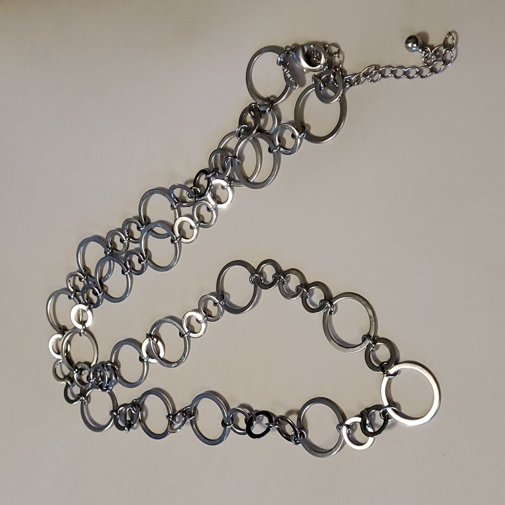 Chico's Long Silvertone Necklace/belt